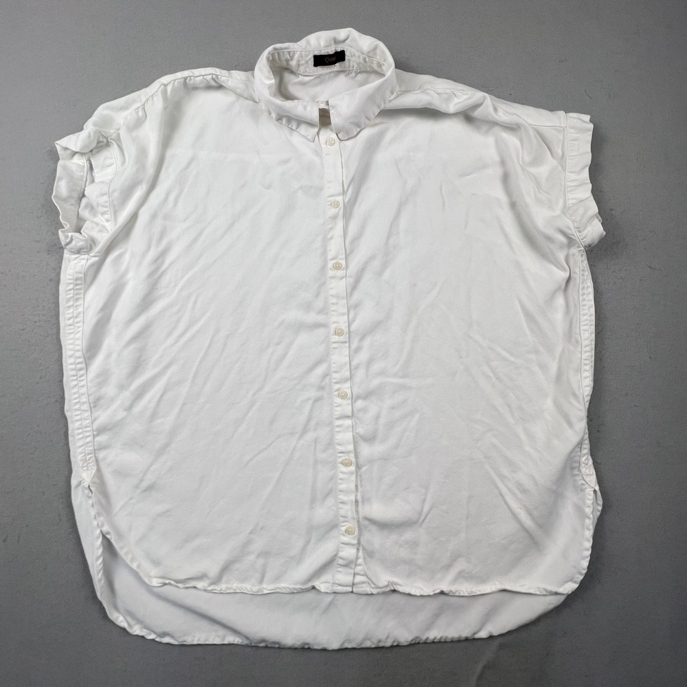 Quince Camp Shirt Womens Large White Vintage Wash Tencel Lyocell Relaxed Top